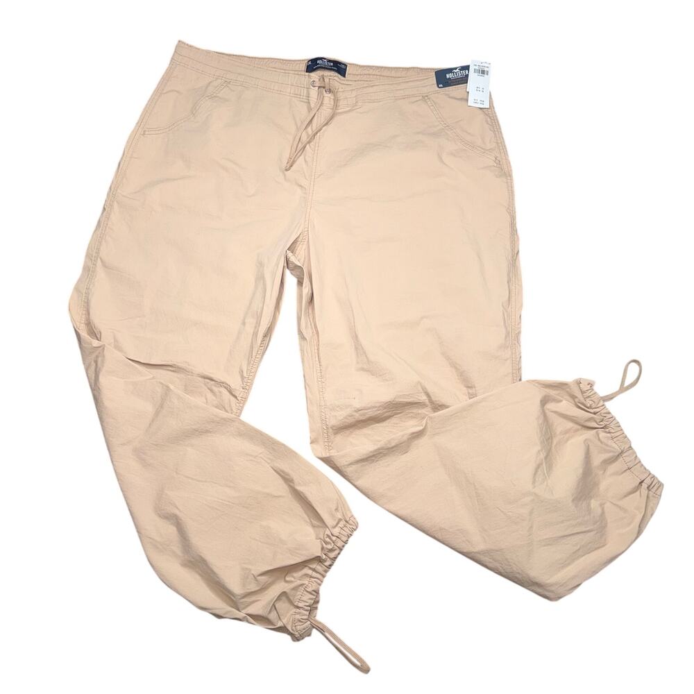 Hollister Ultra High-Rise Baggy Pants Tan Beige Women's XXL New With Tags